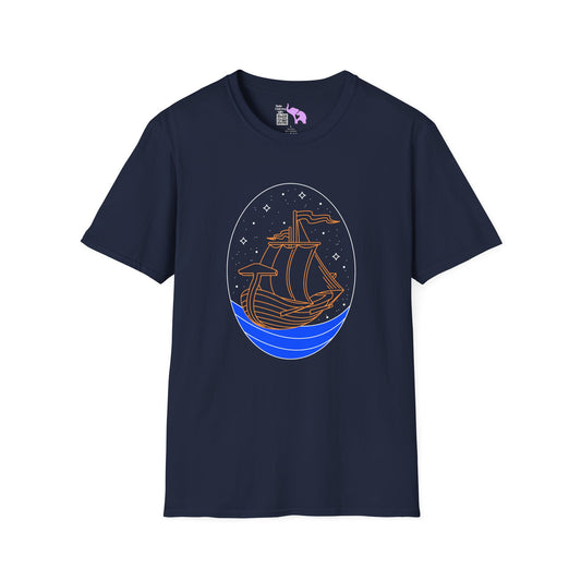 Vintage Viking Ship Adult T-shirt