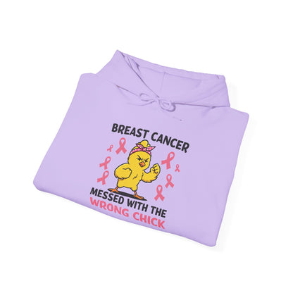 Breast Cancer Messed With The Wrong Chick Heavy Blend™ Hooded Sweatshirt
