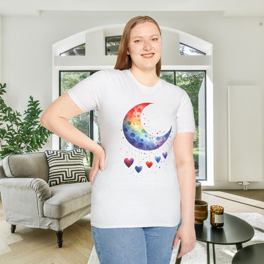 Colorfall Heart Moon Adult T-shirt