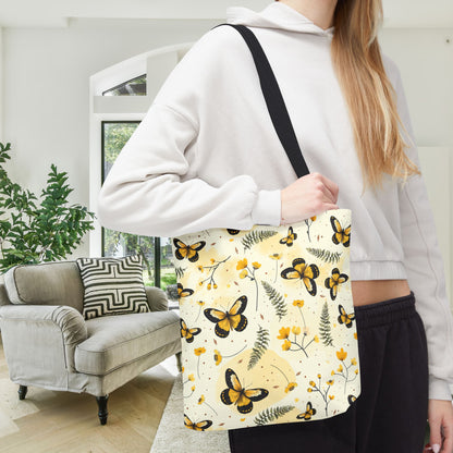 Sunlit Butterfly Bloom Canvas Tote Bag