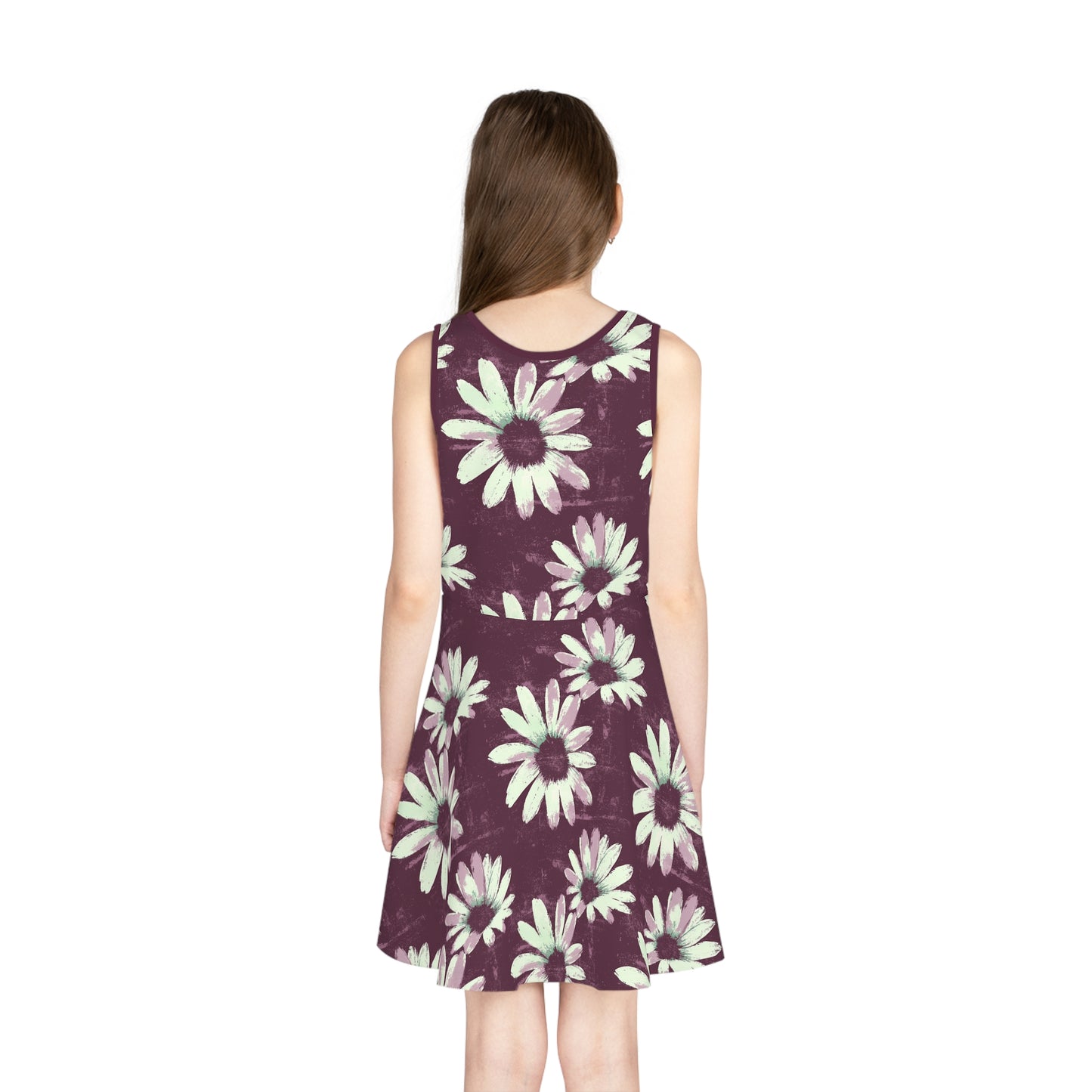 Purple Tide Petals Girls' Sleeveless Sundress