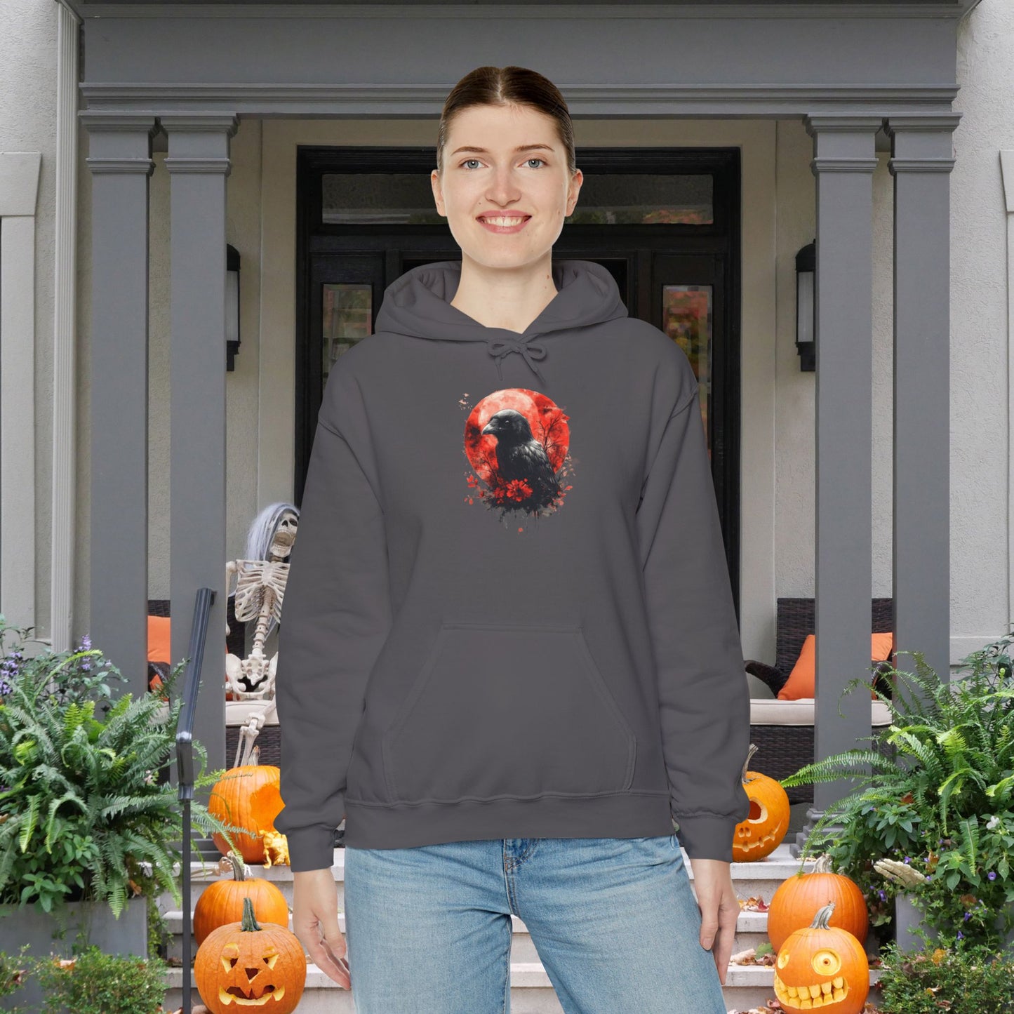 Creepy Raven Heavy Blend™ Hooded Sweatshirt