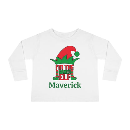 I'm The Gamer Elf Personalized Toddler Long Sleeve Tee