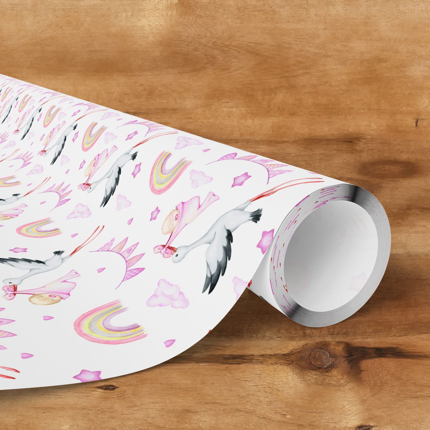 Baby Girl Stork Delivery Gift Wrap