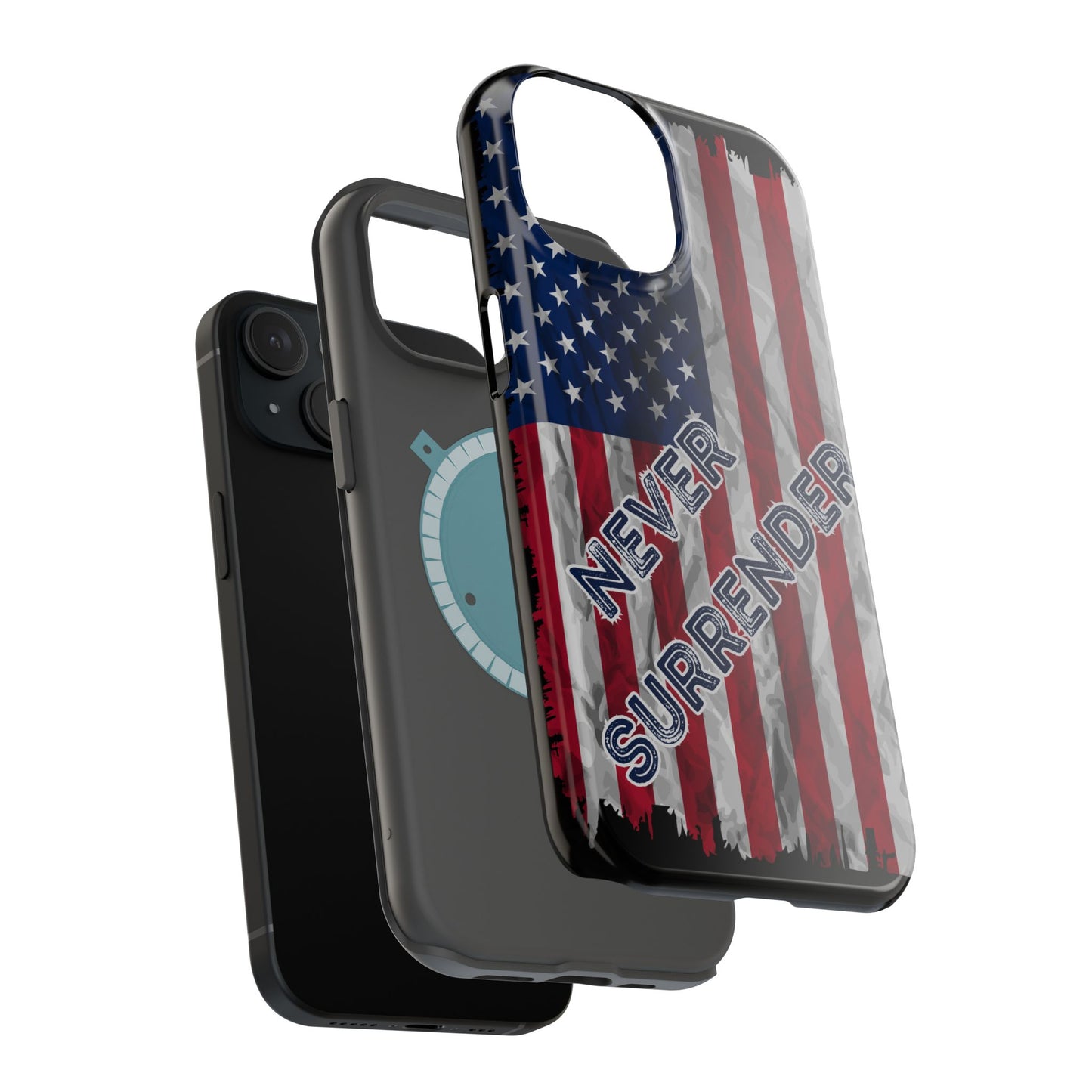 Never Surrender American Flag MagSafe® Compatible Tough Case for iPhone
