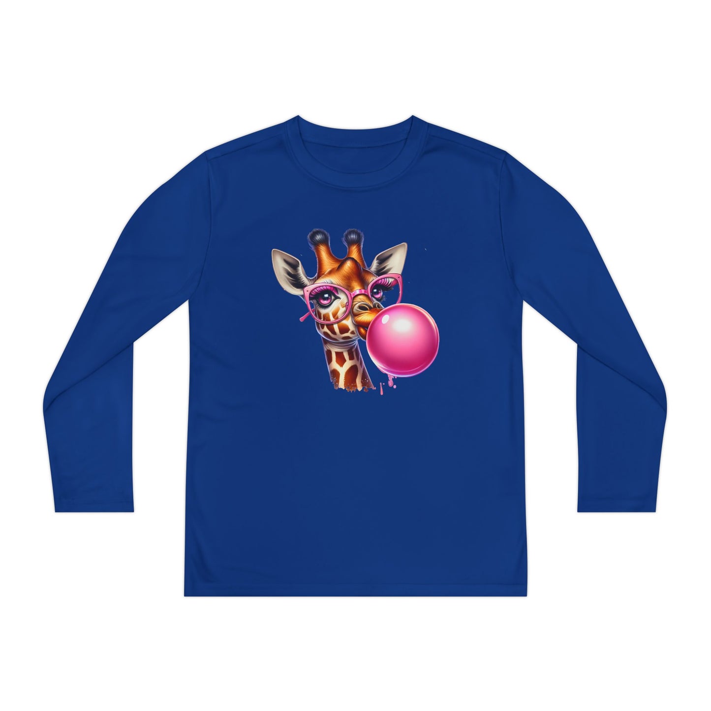 Girraffe Blowing Bubble Youth Long Sleeve Tee