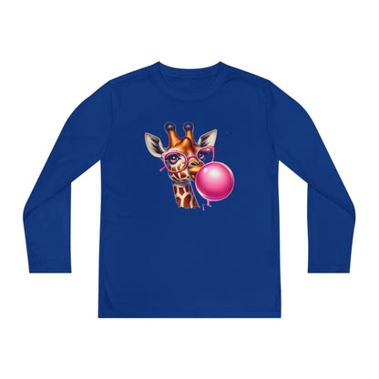 Girraffe Blowing Bubble Youth Long Sleeve Tee