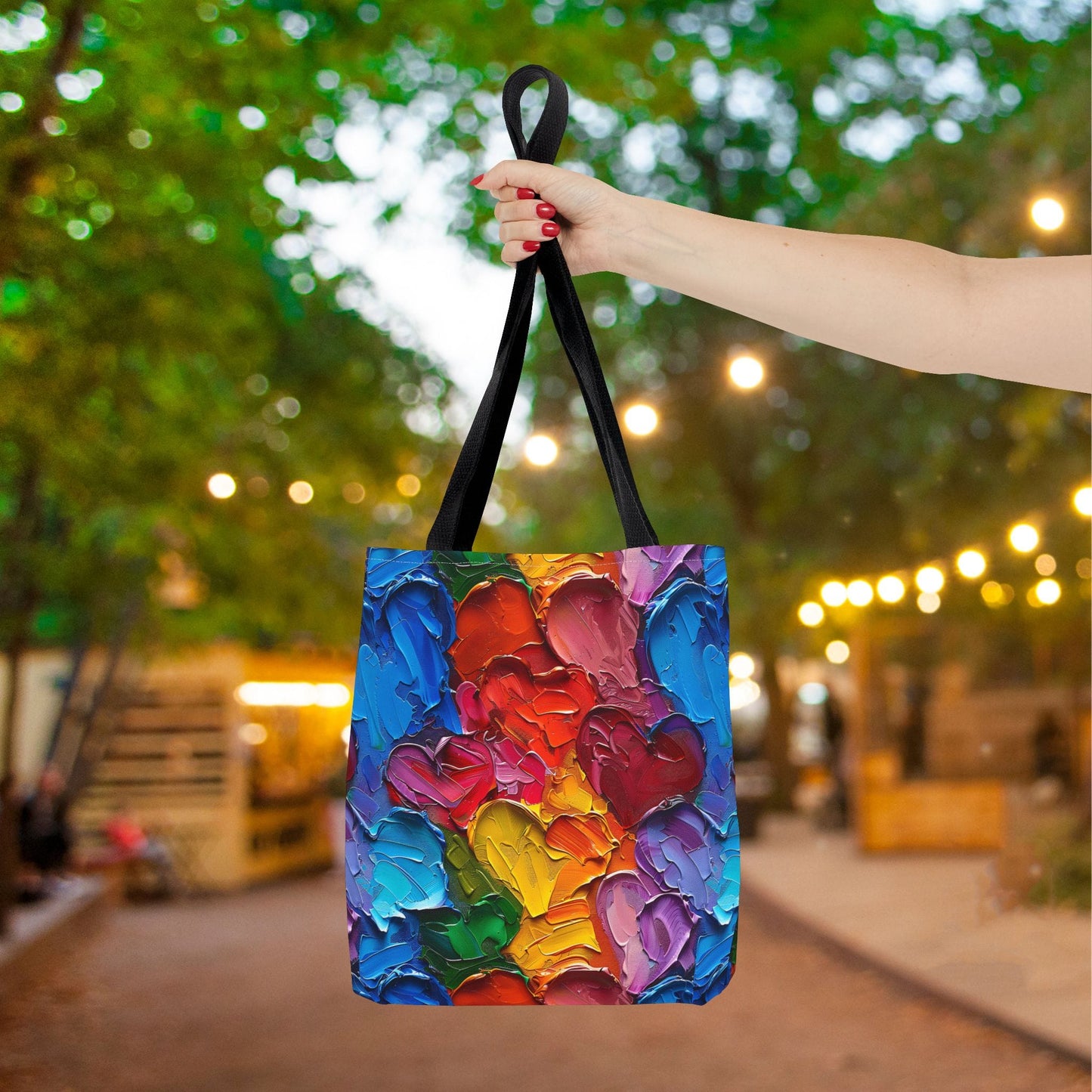 Palette Knife Hearts Canvas Tote Bag