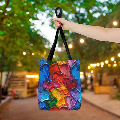 Palette Knife Hearts Canvas Tote Bag