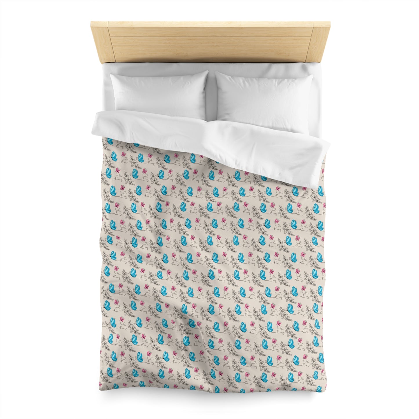 Butterfly Doodles Microfiber Duvet Cover