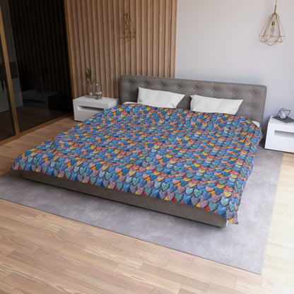 Color Pop Leather Hearts Microfiber Duvet Cover