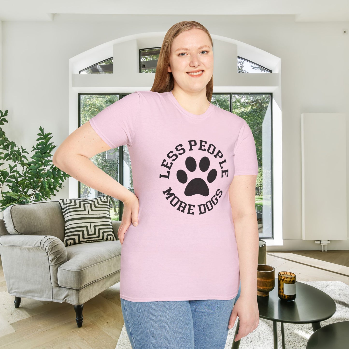 Less People More Dogs Adult T-shirt