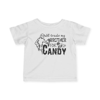 Will Trade My Brother for Candy (Ghost) Infant Soft T-Shirt
