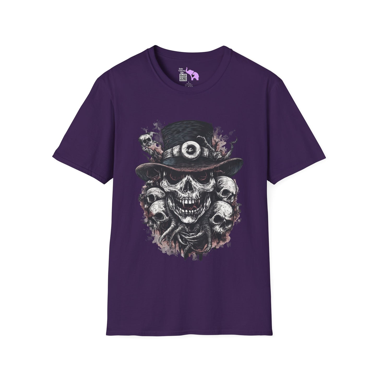 Creepy Skulls w/Top Hat Adult T-shirt
