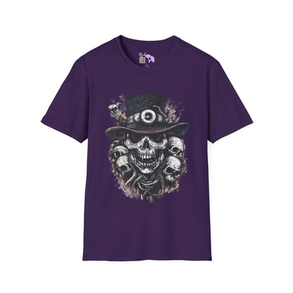 Creepy Skulls w/Top Hat Adult T-shirt