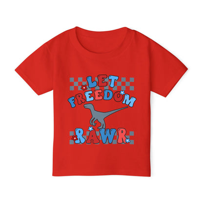 Let Freedom Rawr (Dinosaur) Heavy Cotton™ Toddler T-shirt
