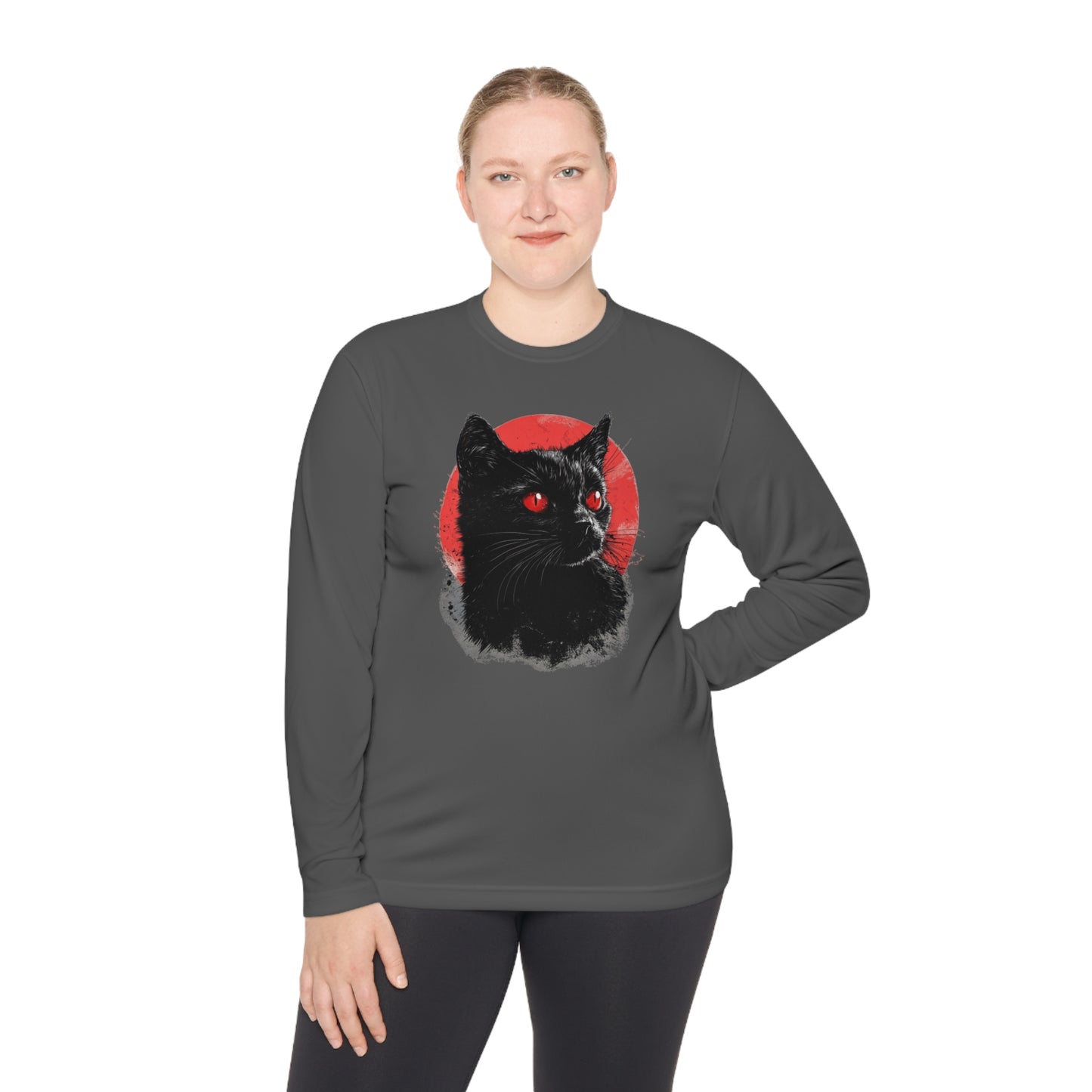 Black Cat Over Moon 2 Adult Long Sleeve Tee