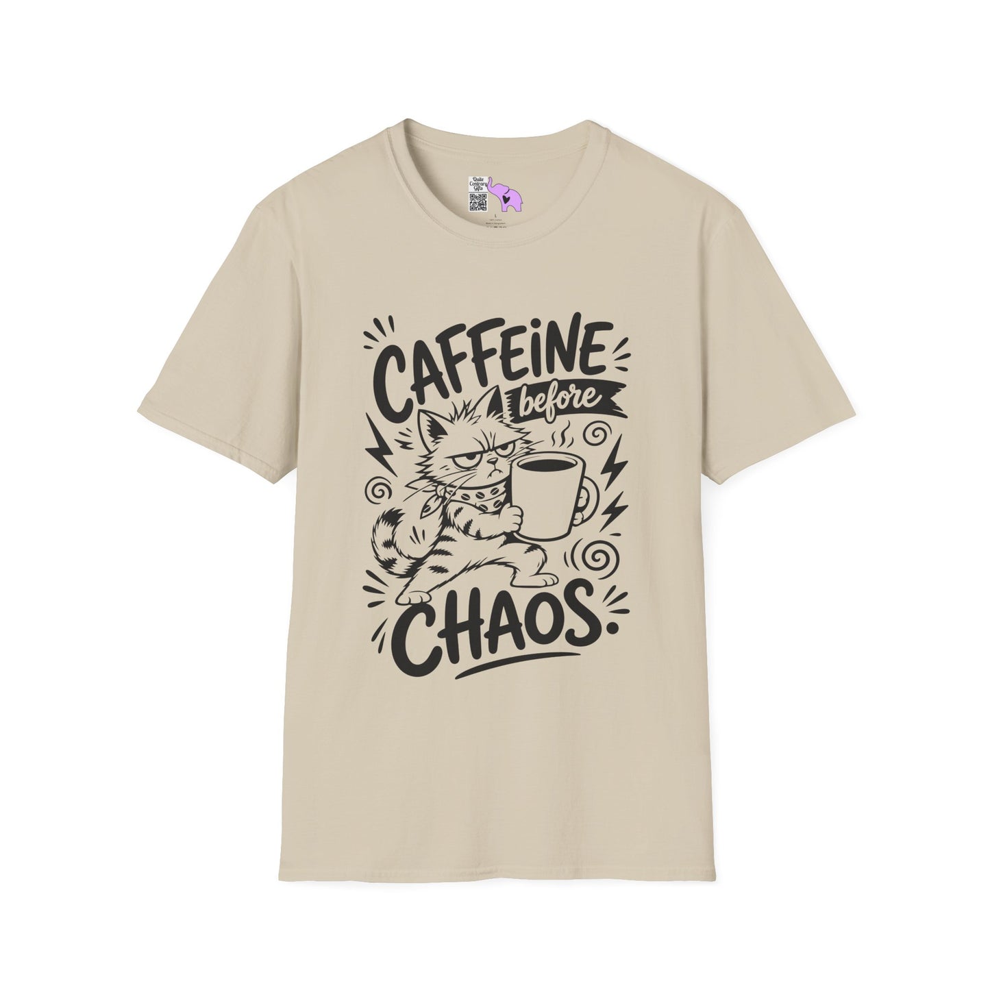 ""Caffeine Before Chaos (Cat) Adult T-shirt