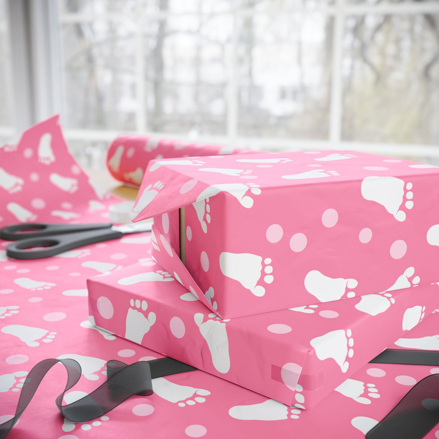 Baby Steps in Pink Wrapping Paper