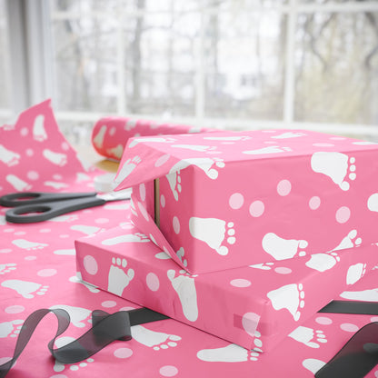 Baby Steps in Pink Wrapping Paper