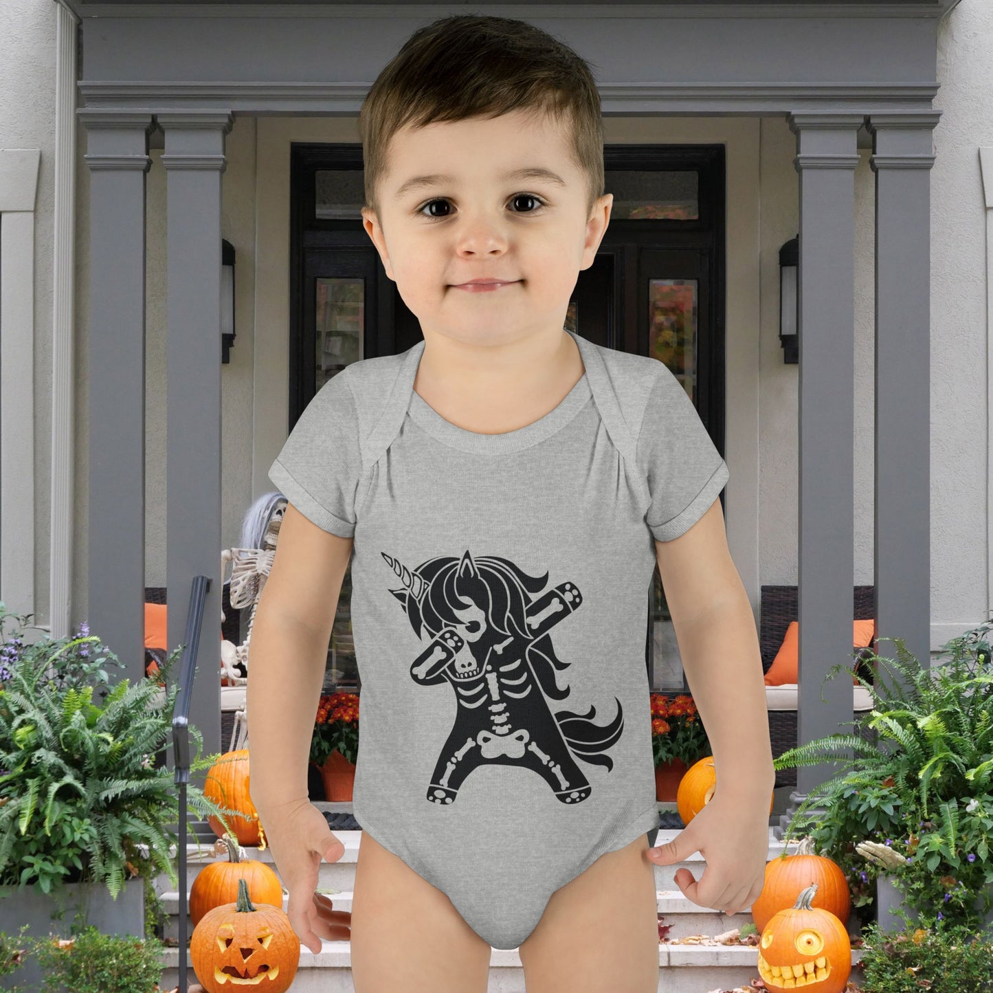 Dabbing Unicorn Skeleton Infant Baby Rib Bodysuit