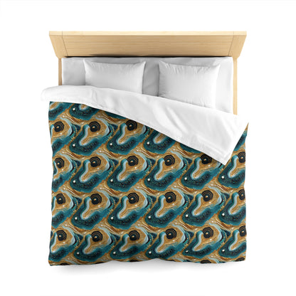 Gilded Ocean Veins Microfiber Duvet Cover