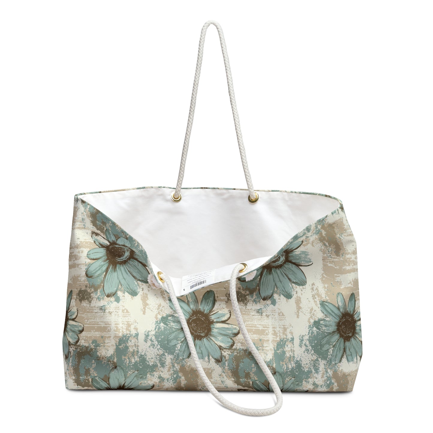 Rustic Teal Daisy Weekender Bag