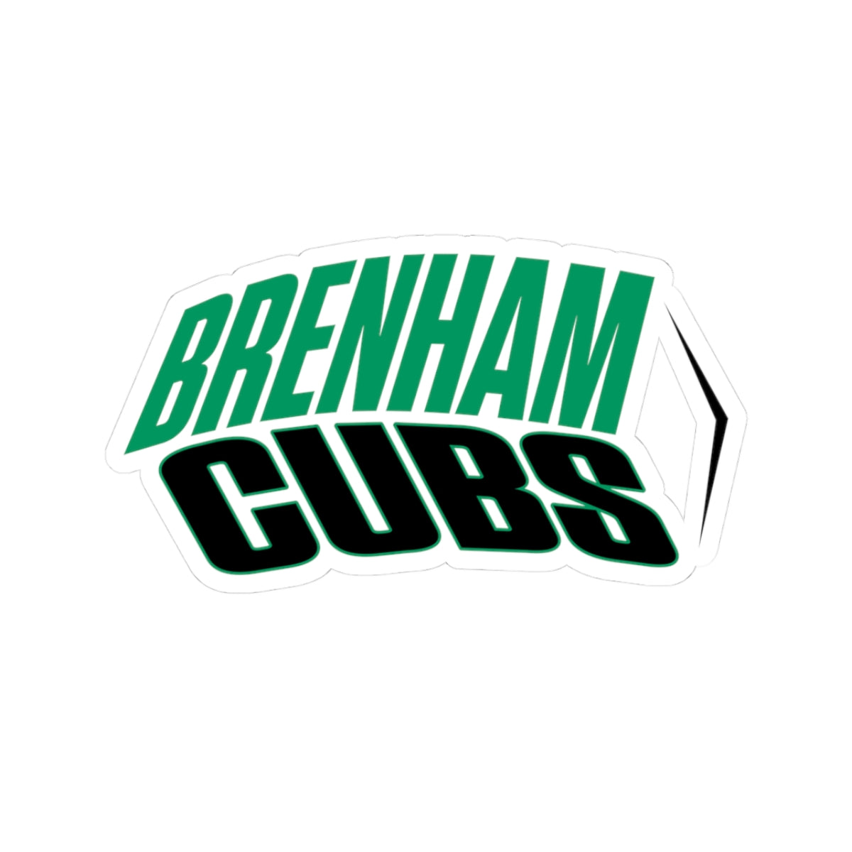 Brenham Cubs (Angled, Black) Kiss-Cut Decal