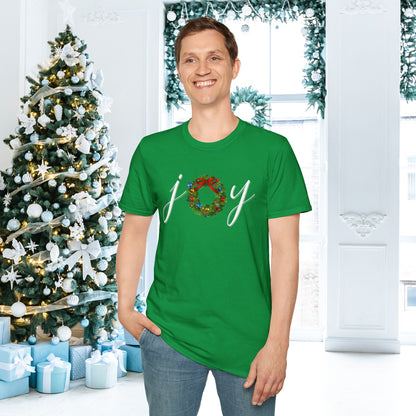 Joy with Wreath Adult T-shirt