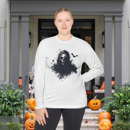 Creepy Death Skull Adult Long Sleeve Tee
