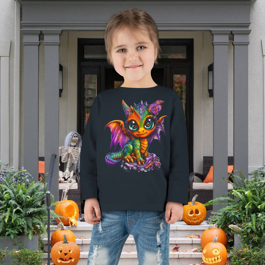 Colorful Baby Dragon Toddler Long Sleeve Tee