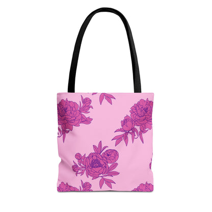 Bubblegum Bloom Peonies Canvas Tote Bag