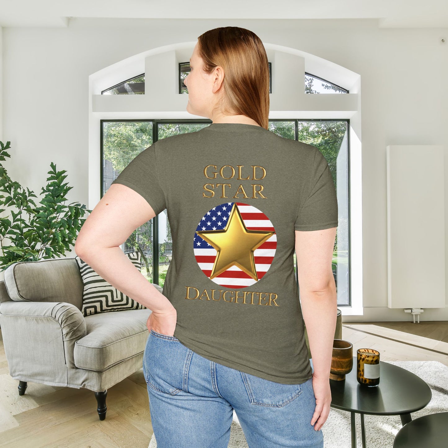 Gold Star Daughter Forever Proud Adult T-shirt