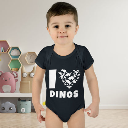 I Love Dinos (Dino Heart) Infant Baby Rib Bodysuit