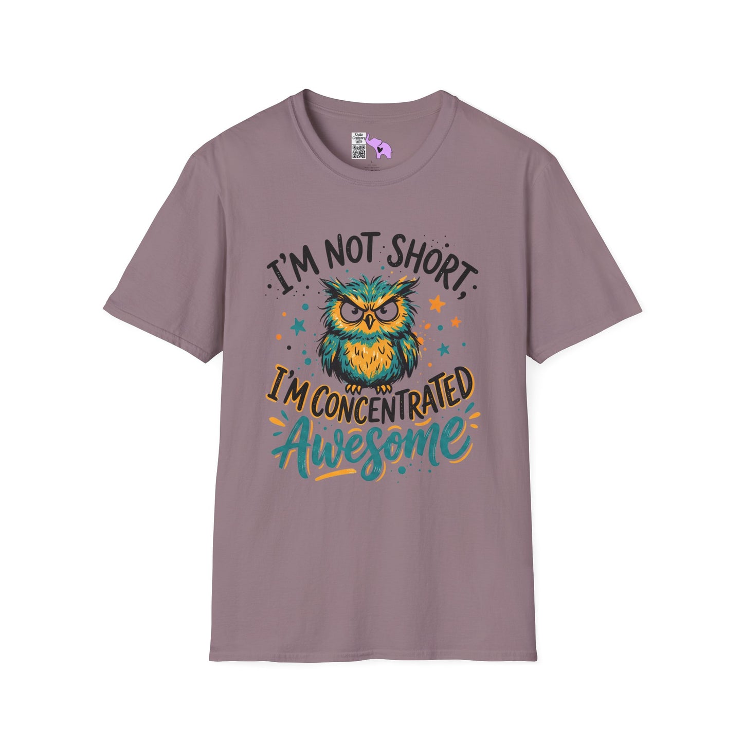 ""I'm Not Short I'm Concentrated Awesome (Owl) Adult T-shirt