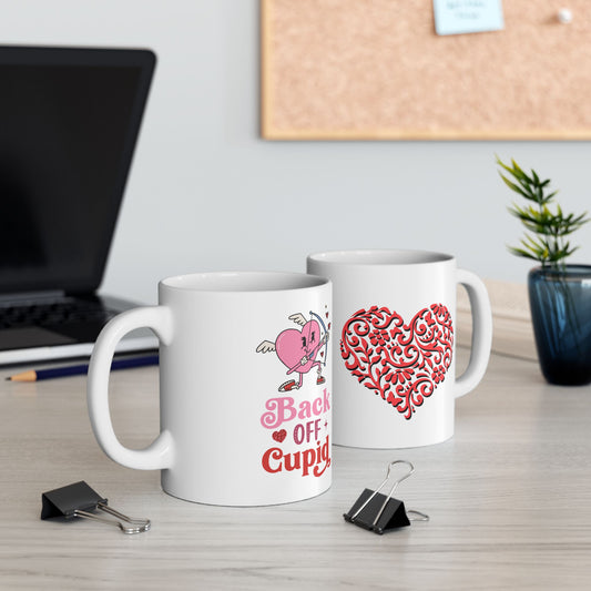 Back Off Cupid Ceramic Mug, (11oz, 15oz)