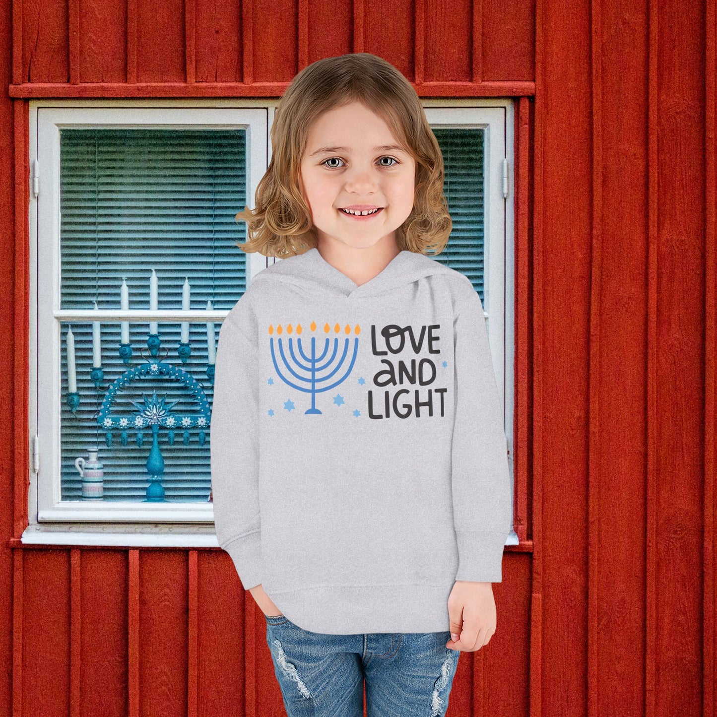 Hanukkah Love & Light Toddler Pullover Fleece Hoodie