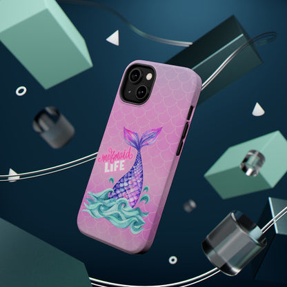 Pink Mermaid Life MagSafe® Compatible Tough Case for iPhone