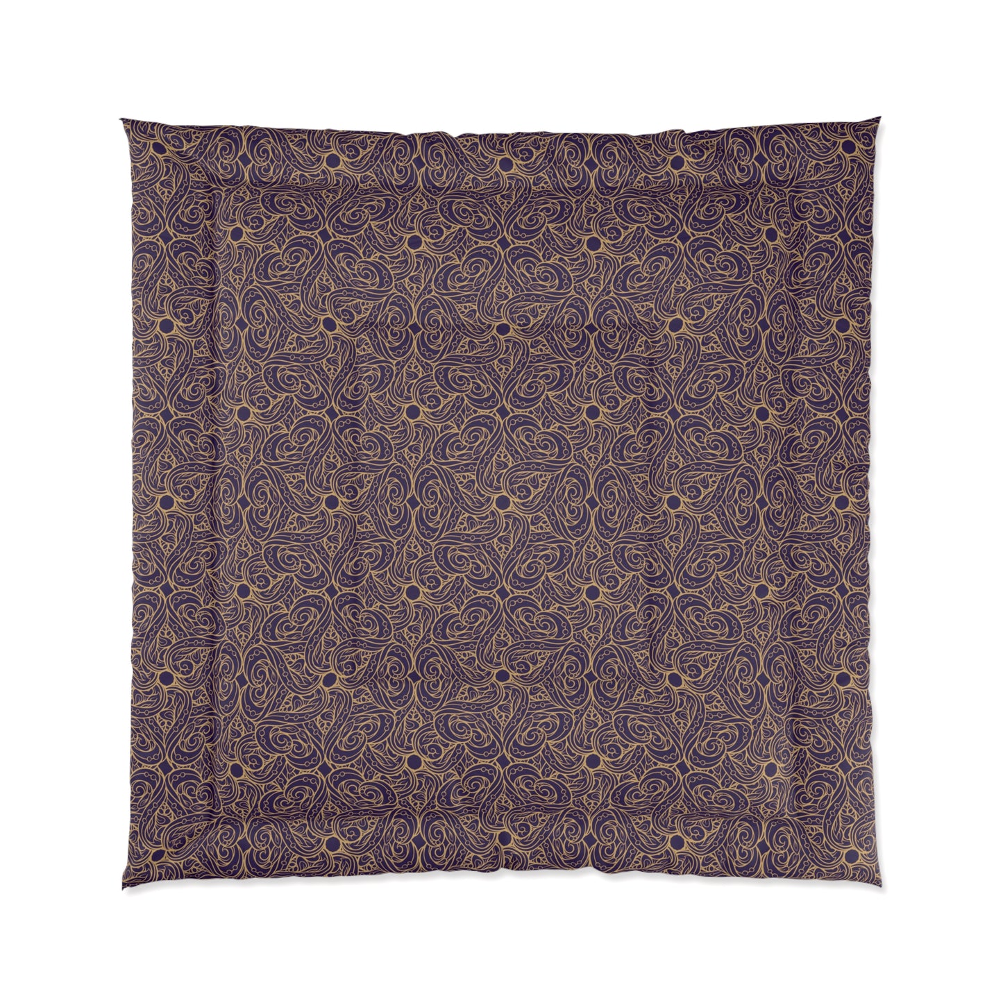 Golden Amethyst Radiance Mandala Comforter