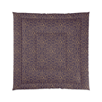 Golden Amethyst Radiance Mandala Comforter