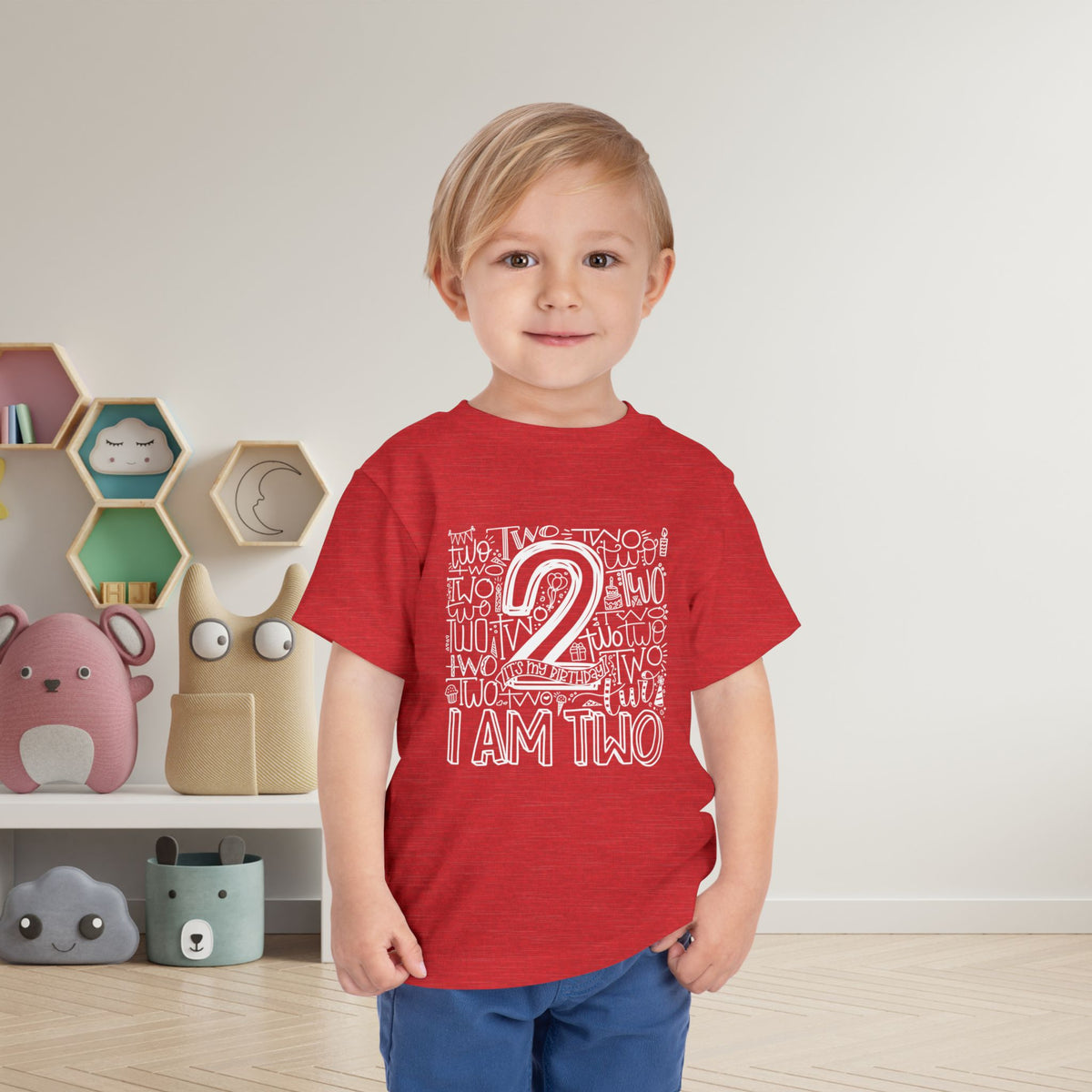 I Am Two Typography Toddler Tee