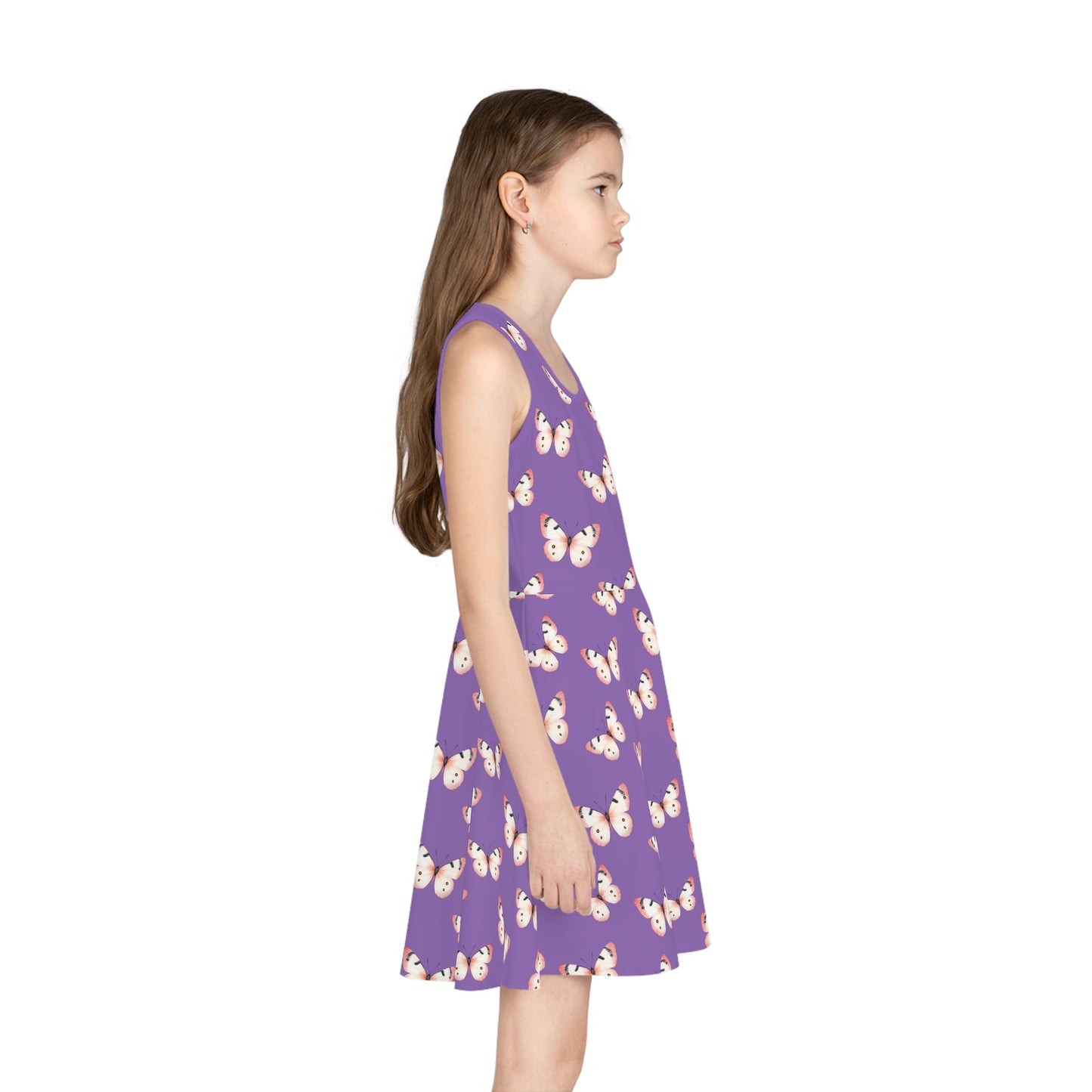 Lavender Flutter Girls' Sleeveless Sundress