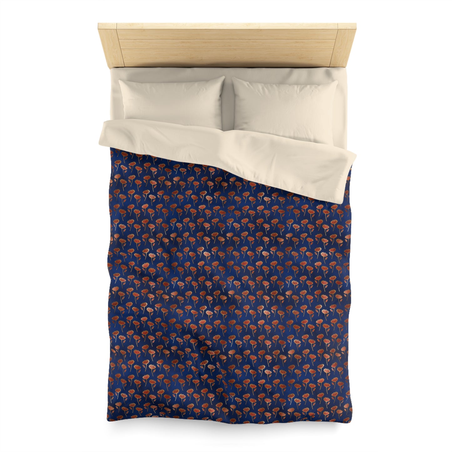 Crimson Luxe Petals Microfiber Duvet Cover