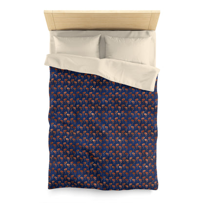 Crimson Luxe Petals Microfiber Duvet Cover