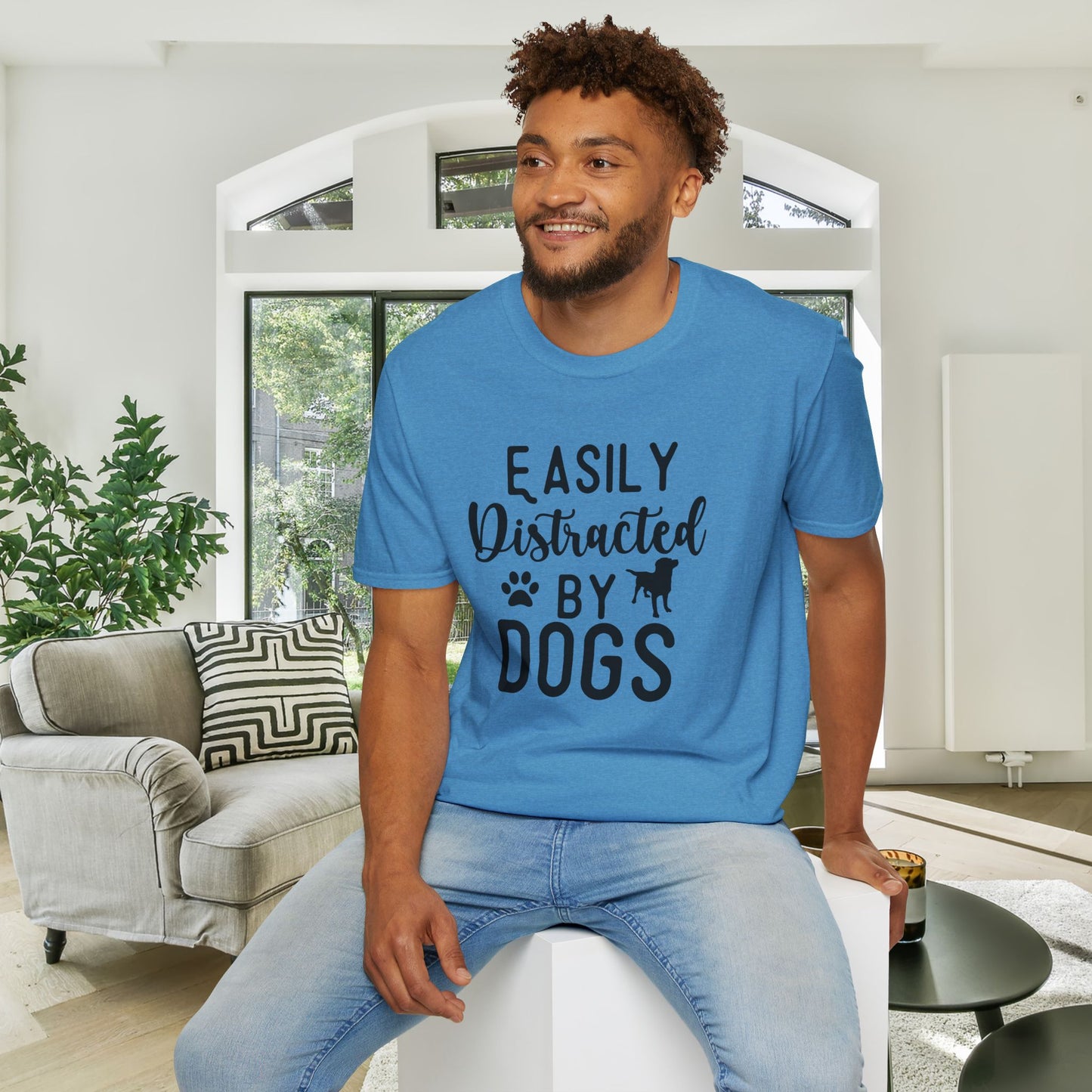 Easily Distracted By Dogs Adult T-shirt