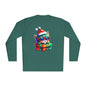 Christmas Kitten w/Gift Adult Long Sleeve Tee