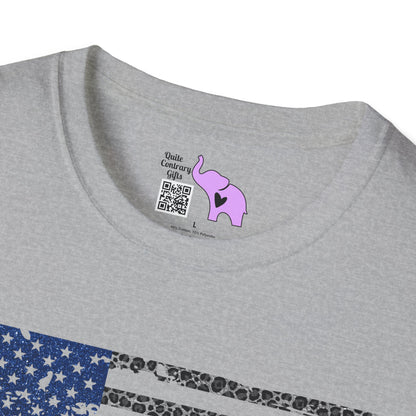 Back The Blue Distressed Flag Adult T-shirt