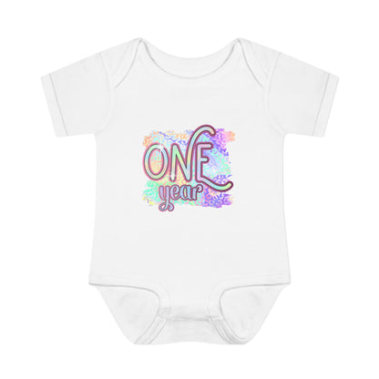 Pastel Wild One Milestone Baby Bodysuit-One Year