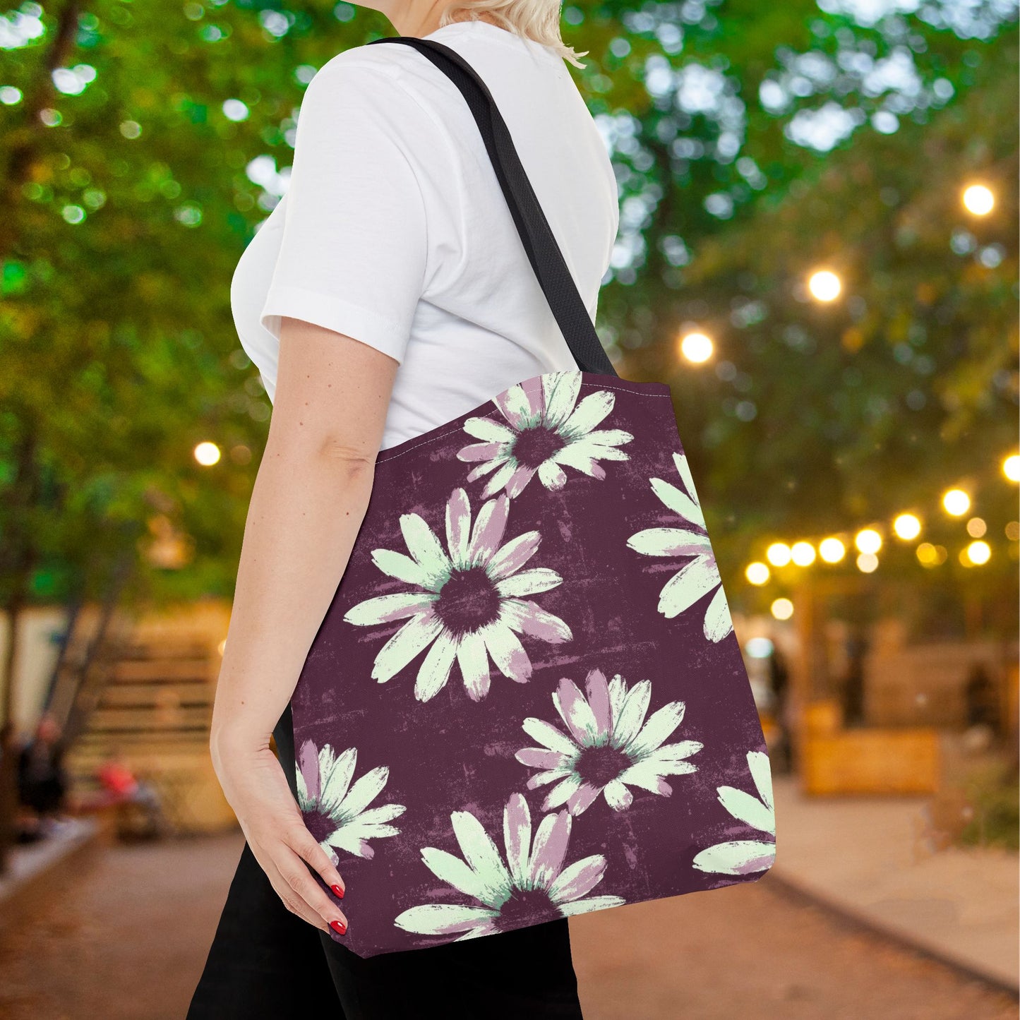 Purple Tide Petals Canvas Tote Bag