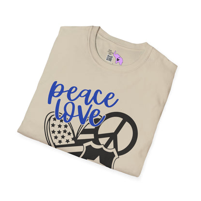 Peace Love Back The Blue Adult T-shirt
